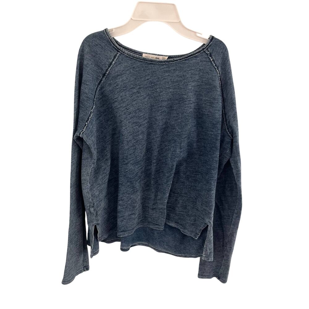 Rag & Bone Shirt Womens Size XS Blue Oversized Denim Look Long Sleeve Distressed